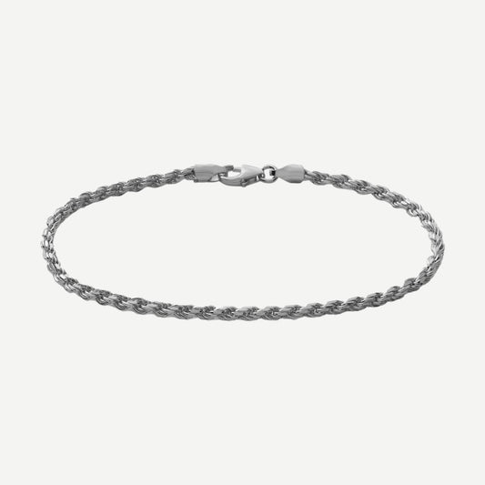 2.4mm Rope Chain Bracelet - Sterling Silver - Galvanic.co