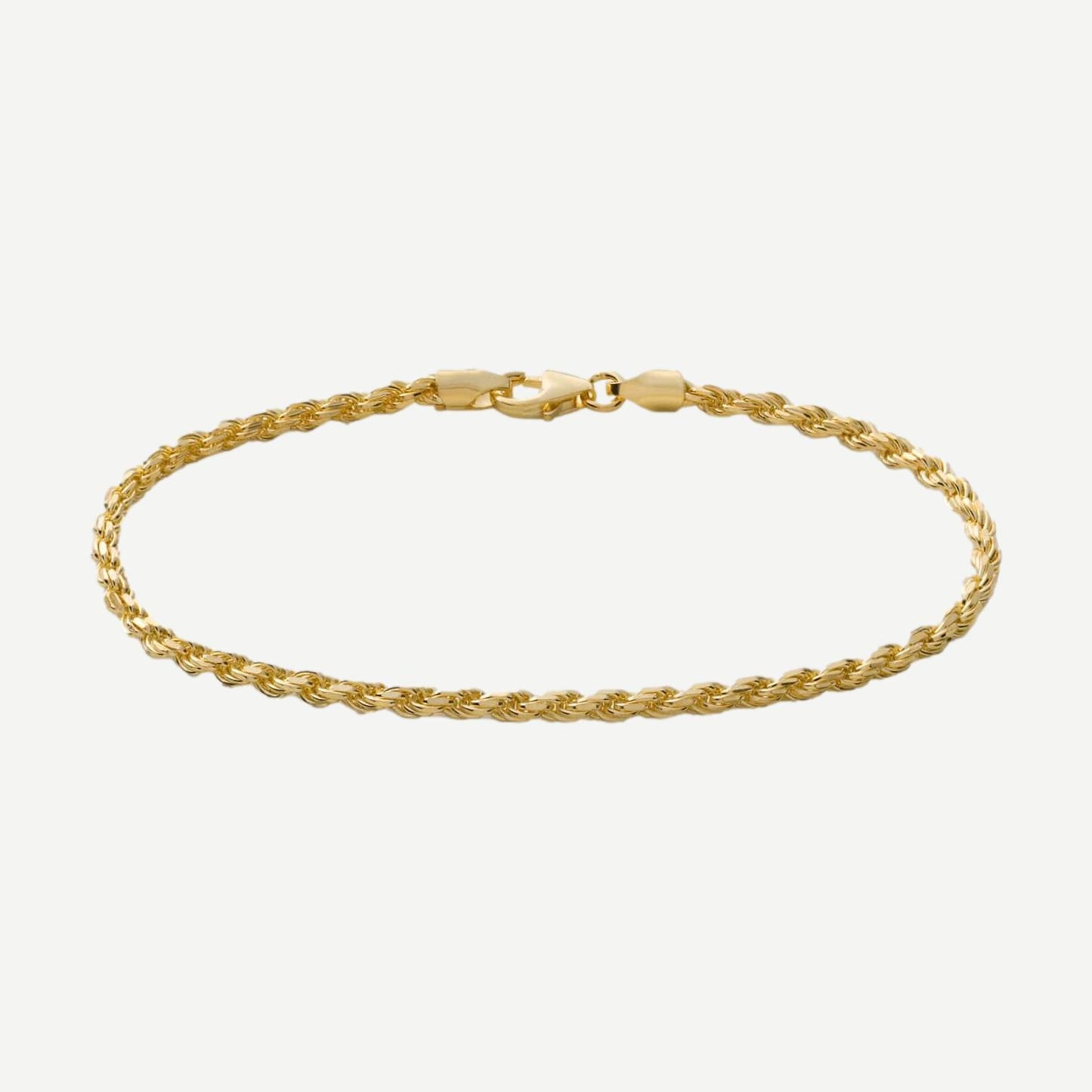 2.4mm Rope Chain Bracelet - Gold Vermeil - Galvanic.co
