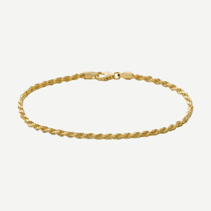 2.4mm Rope Chain Bracelet - Gold Vermeil - Galvanic.co