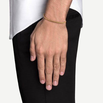 2.4mm Rope Chain Bracelet - Gold Vermeil - Galvanic.co