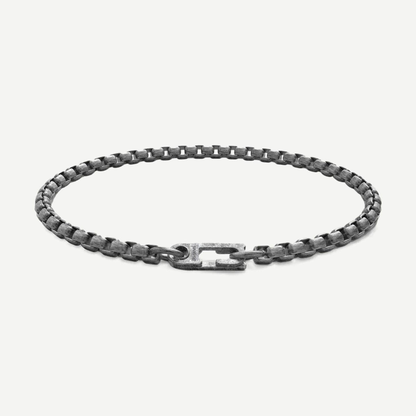 Annex Venetian Chain Bracelet, Oxidized Silver, Brushed - Galvanic.co