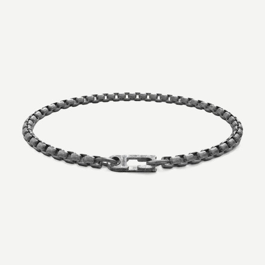 Annex Venetian Chain Bracelet, Oxidized Silver, Brushed