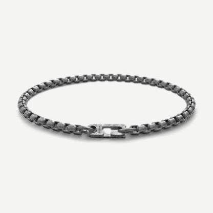 Annex Venetian Chain Bracelet, Oxidized Silver, Brushed - Galvanic.co
