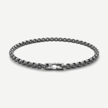 Annex Venetian Chain Bracelet, Oxidized Silver, Brushed - Galvanic.co