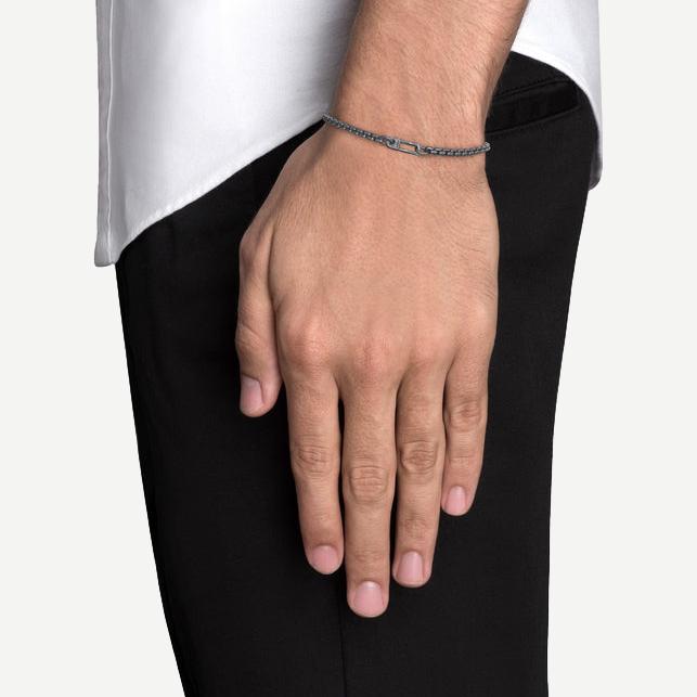 Annex Venetian Chain Bracelet, Oxidized Silver, Brushed - Galvanic.co