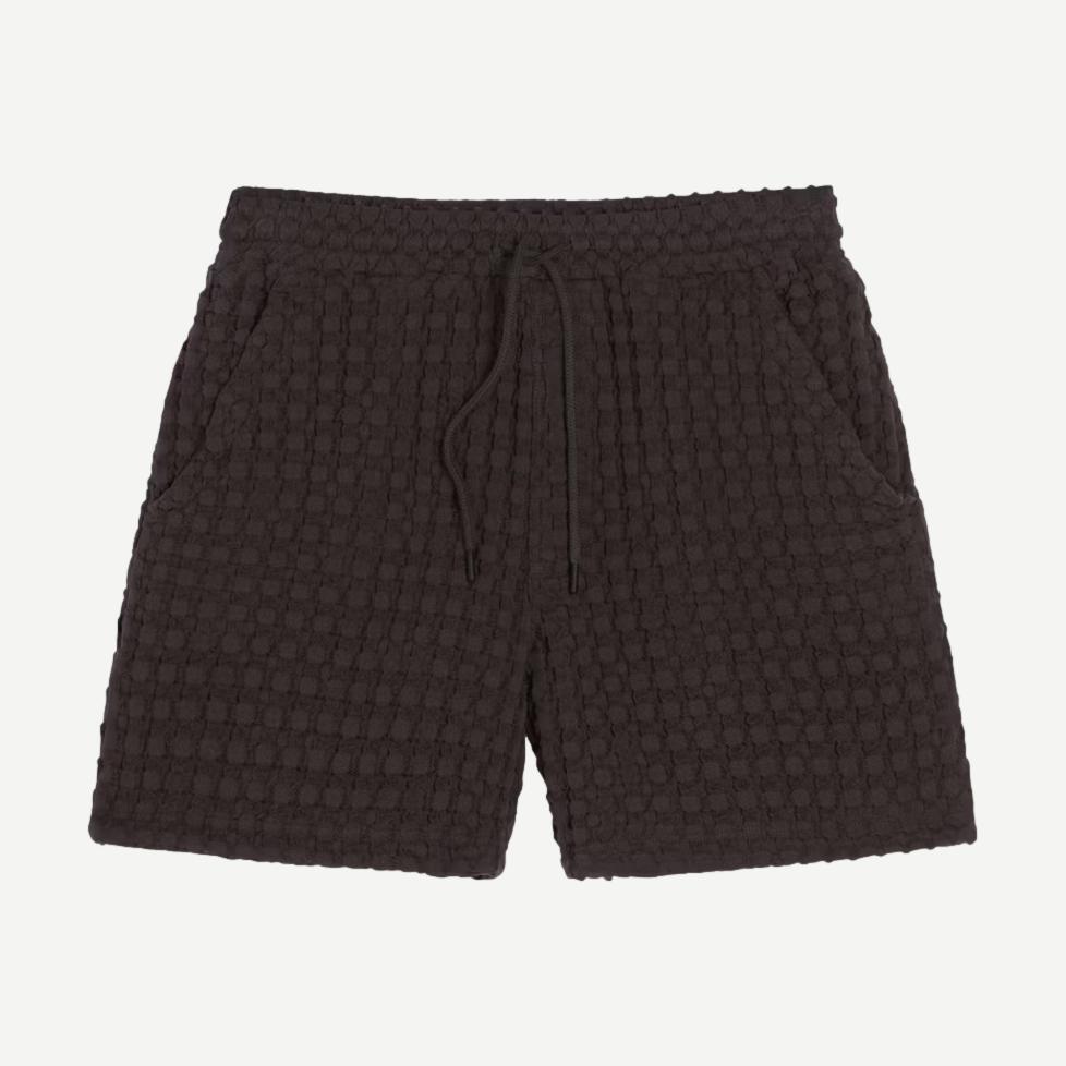 Porto Waffle Shorts - Nearly Black - Galvanic.co