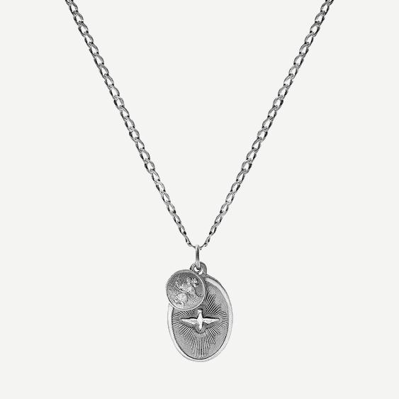 Dove Pendant Necklace, Sterling Silver, Oxidized, 24in. - Galvanic.co