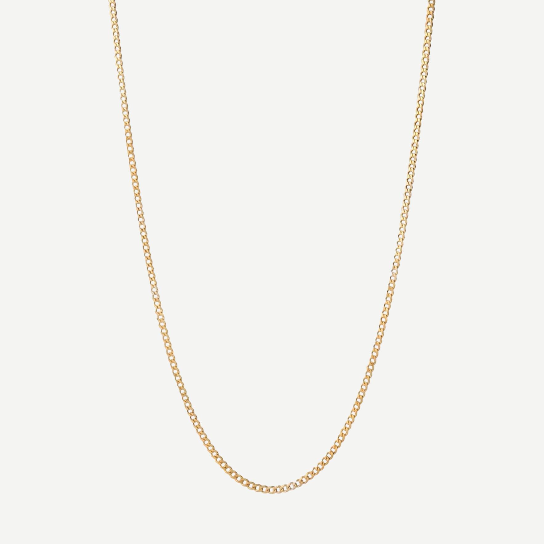 3mm Cuban Chain Necklace w/Extension, Gold Vermeil, Polished, 20-22in. - Galvanic.co