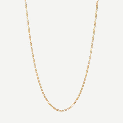 3mm Cuban Chain Necklace w/Extension, Gold Vermeil, Polished, 20-22in. - Galvanic.co