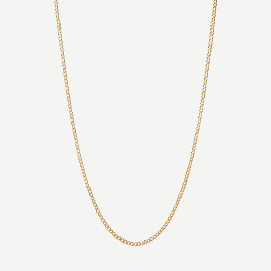 3mm Cuban Chain Necklace w/Extension, Gold Vermeil, Polished, 20-22in.