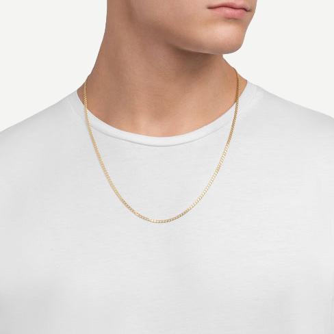 3mm Cuban Chain Necklace - Polished Gold Vermeil 24in - Galvanic.co
