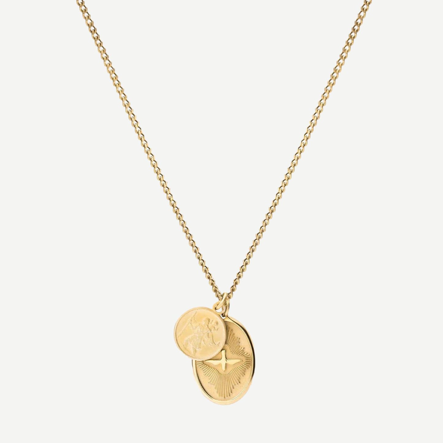 Mini Dove Pendant Necklace, Gold Vermeil, Polished, 18in