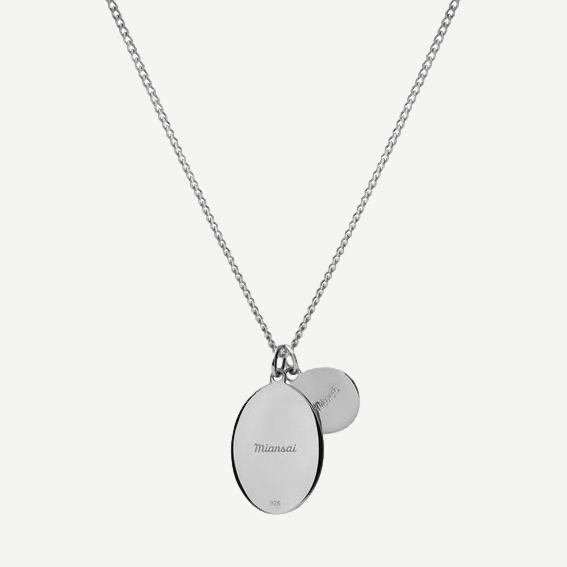 Victoria Pendant Necklace w/Enamel, Sterling Silver, Polished, Navy Blue, 24”