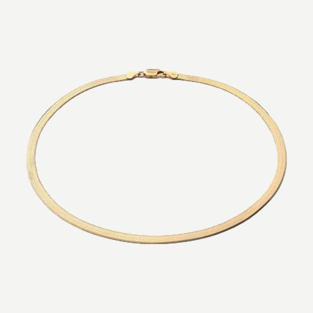 3mm Herringbone Choker - Gold Vermeil - Galvanic.co