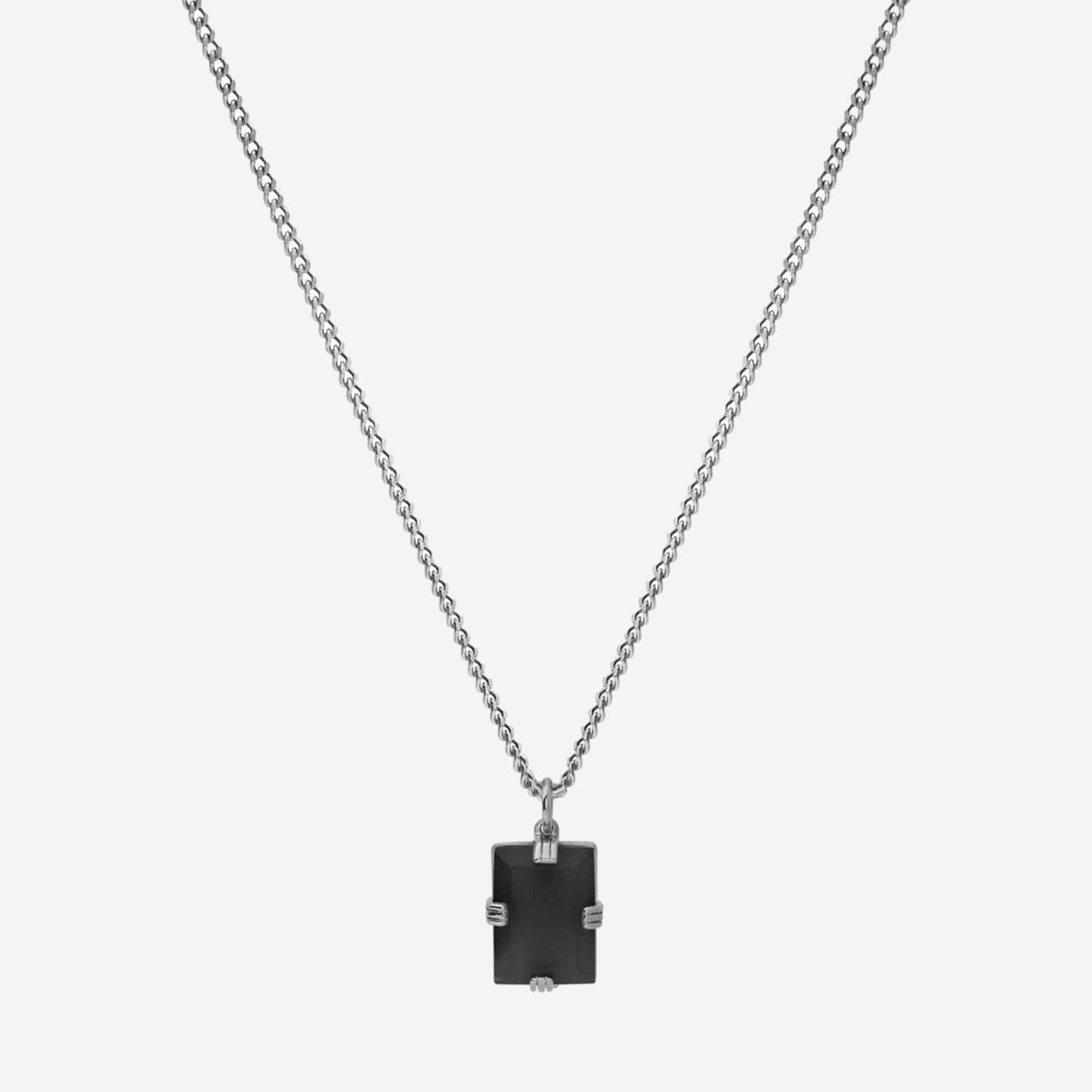 Lennox Onyx Necklace - Sterling Silver 24in - Galvanic.co