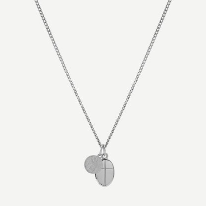 Croix + Mini St Christopher Pendant Necklace, Sterling Silver, Polished, 24in.