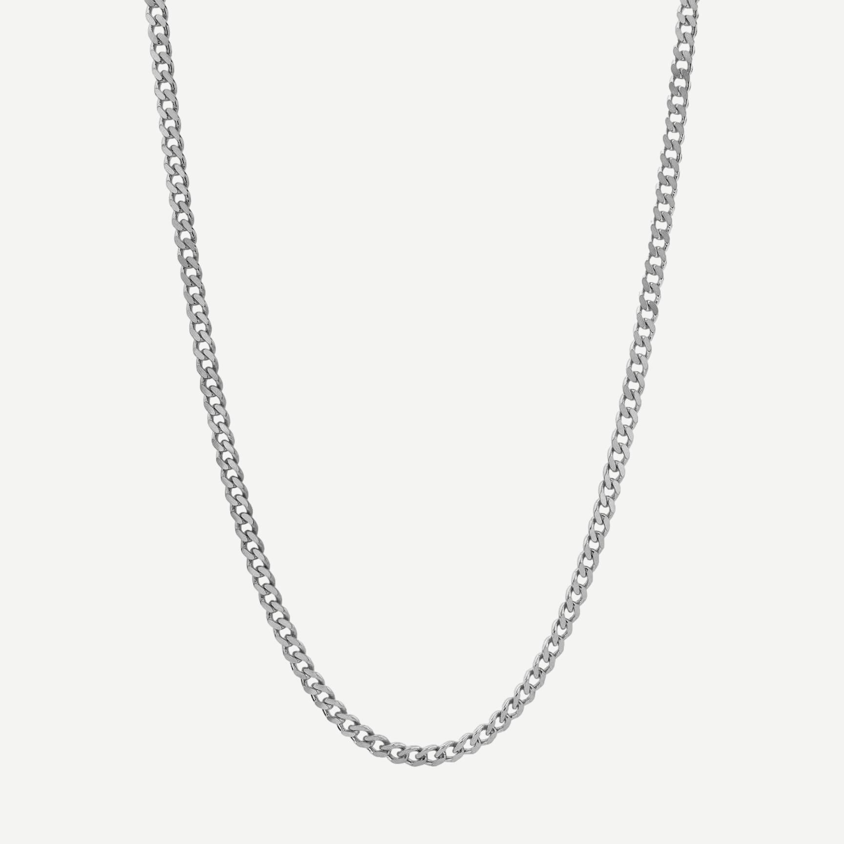 4mm Sterling Silver Cuban Chain Necklace, Polished, 22in. - Galvanic.co