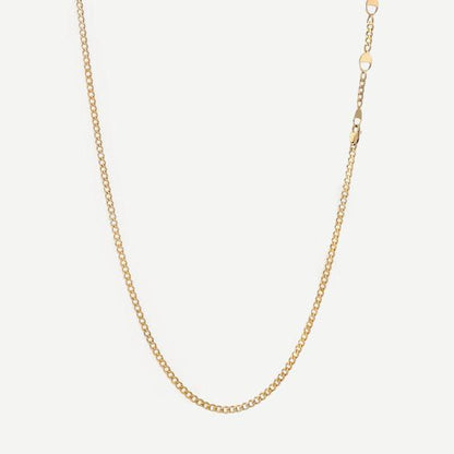 3mm Cuban Chain Necklace w/Extension, Gold Vermeil, Polished, 20-22in.