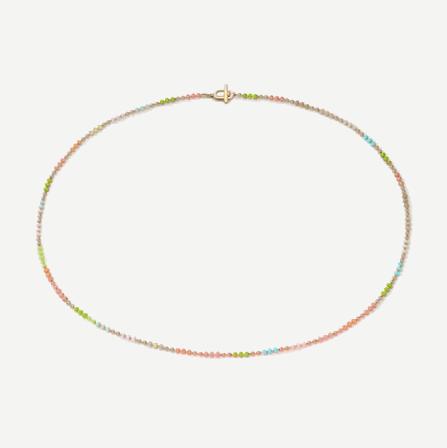 Orb 1.5mm Chain Choker, Gold Vermeil w/Enamel, Polished, Pastel, 15in.