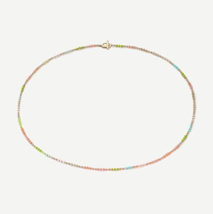 Orb 1.5mm Chain Choker, Gold Vermeil w/Enamel, Polished, Pastel, 15in.