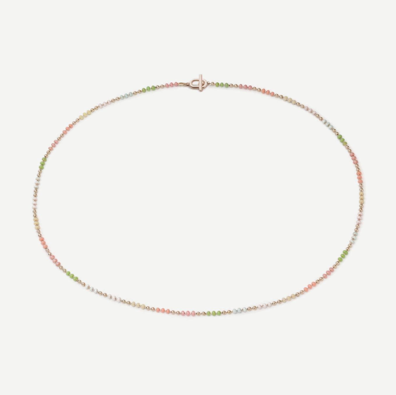 Orb 1.5mm Chain Choker, Gold Vermeil w/Enamel, Polished, Pastel, 15in. - Galvanic.co