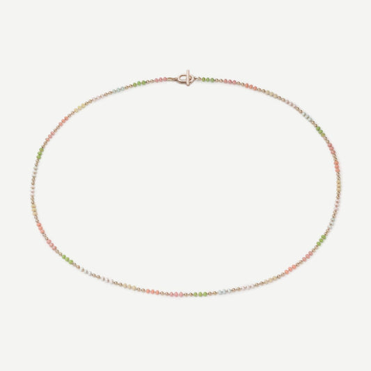 Orb 1.5mm Chain Choker, Gold Vermeil w/Enamel, Polished, Pastel, 15in.