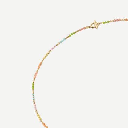 Orb 1.5mm Chain Choker, Gold Vermeil w/Enamel, Polished, Pastel, 15in.