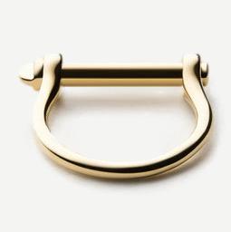 Thin Screw Cuff Ring - Gold Vermeil