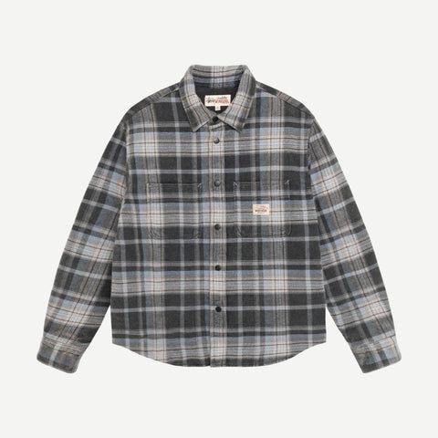 Heavy Washed Plaid Shirt - Blue - Galvanic.co