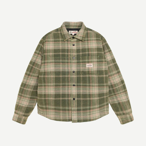 Heavy Washed Plaid Shirt - Green - Galvanic.co