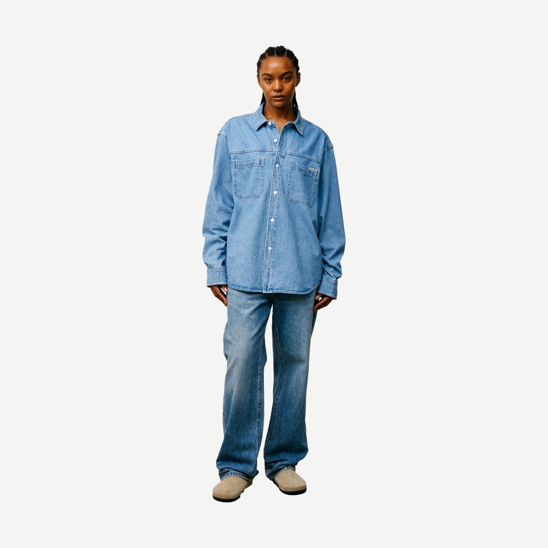 Work Denim Shirt - Light Denim - Galvanic.co