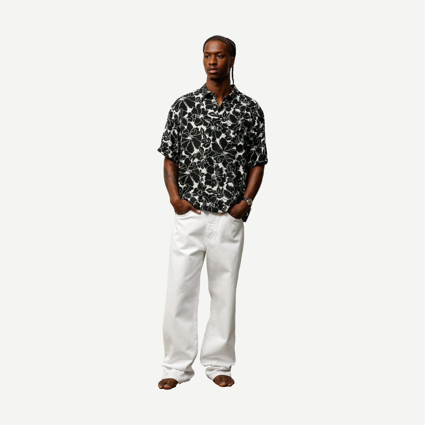 Floral Hawaiian Shirt - Black - Galvanic.co
