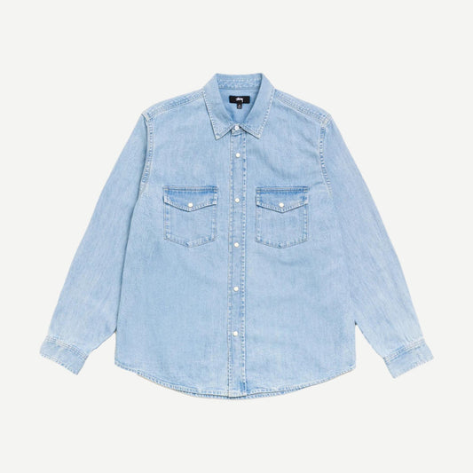 Denim Western Shirt - Light Denim - Galvanic.co