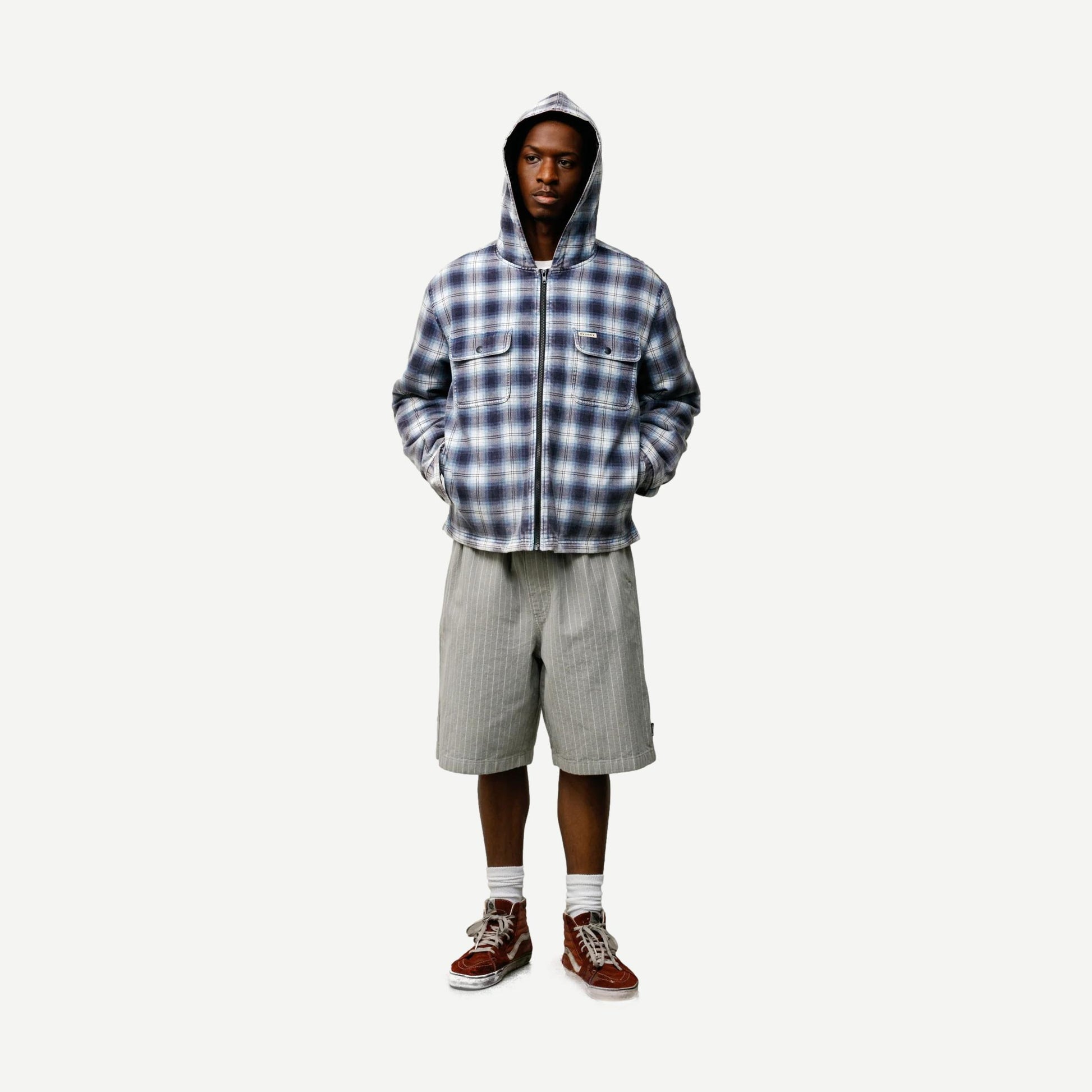 Stussy Baggy Beach Shorts in grey, casual men's shorts with a loose fit, featuring a relaxed style perfect for beach or leisure wear.