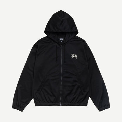 Athletic Mesh Zip Hoodie - Black