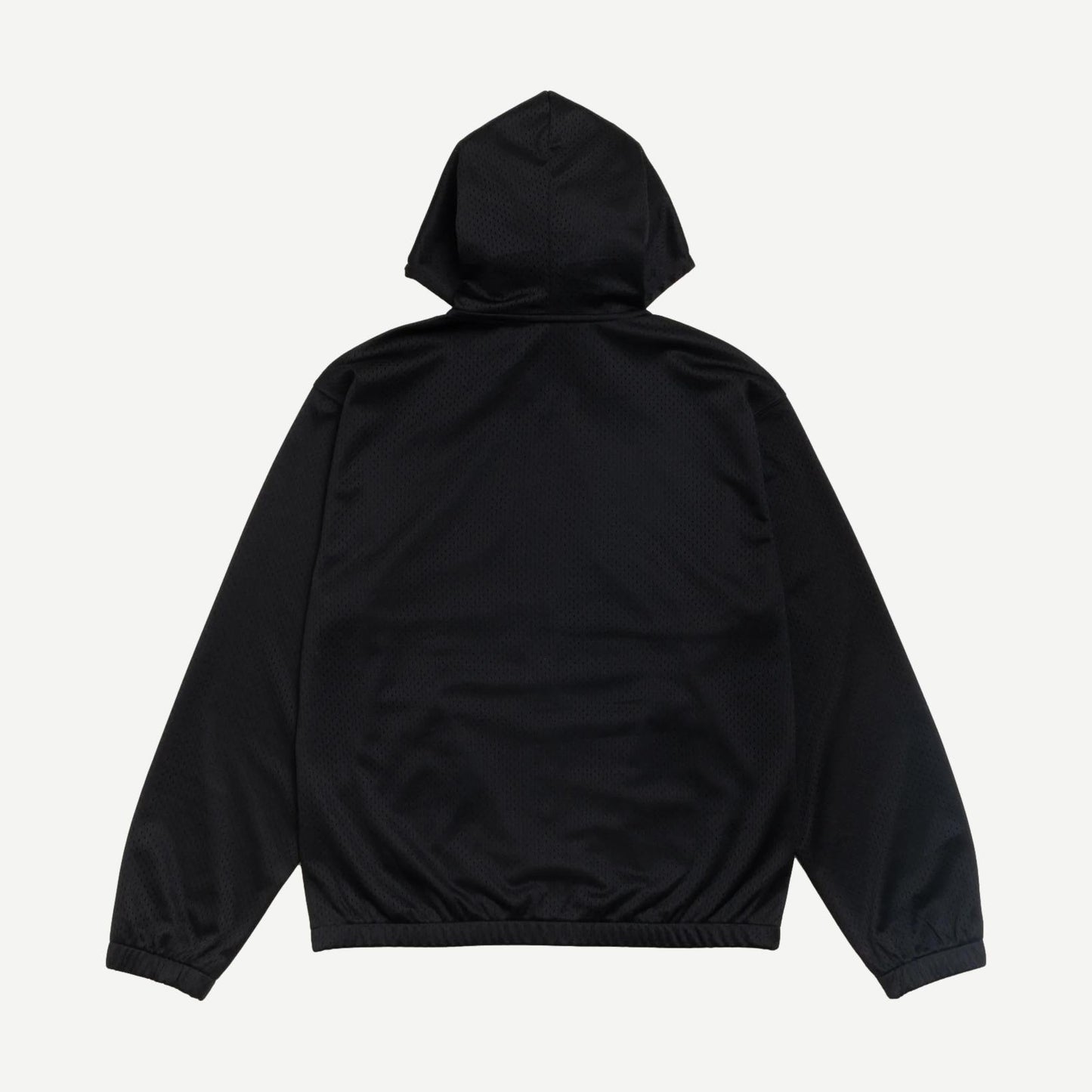 Athletic Mesh Zip Hoodie - Black