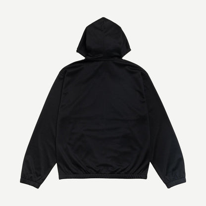 Athletic Mesh Zip Hoodie - Black