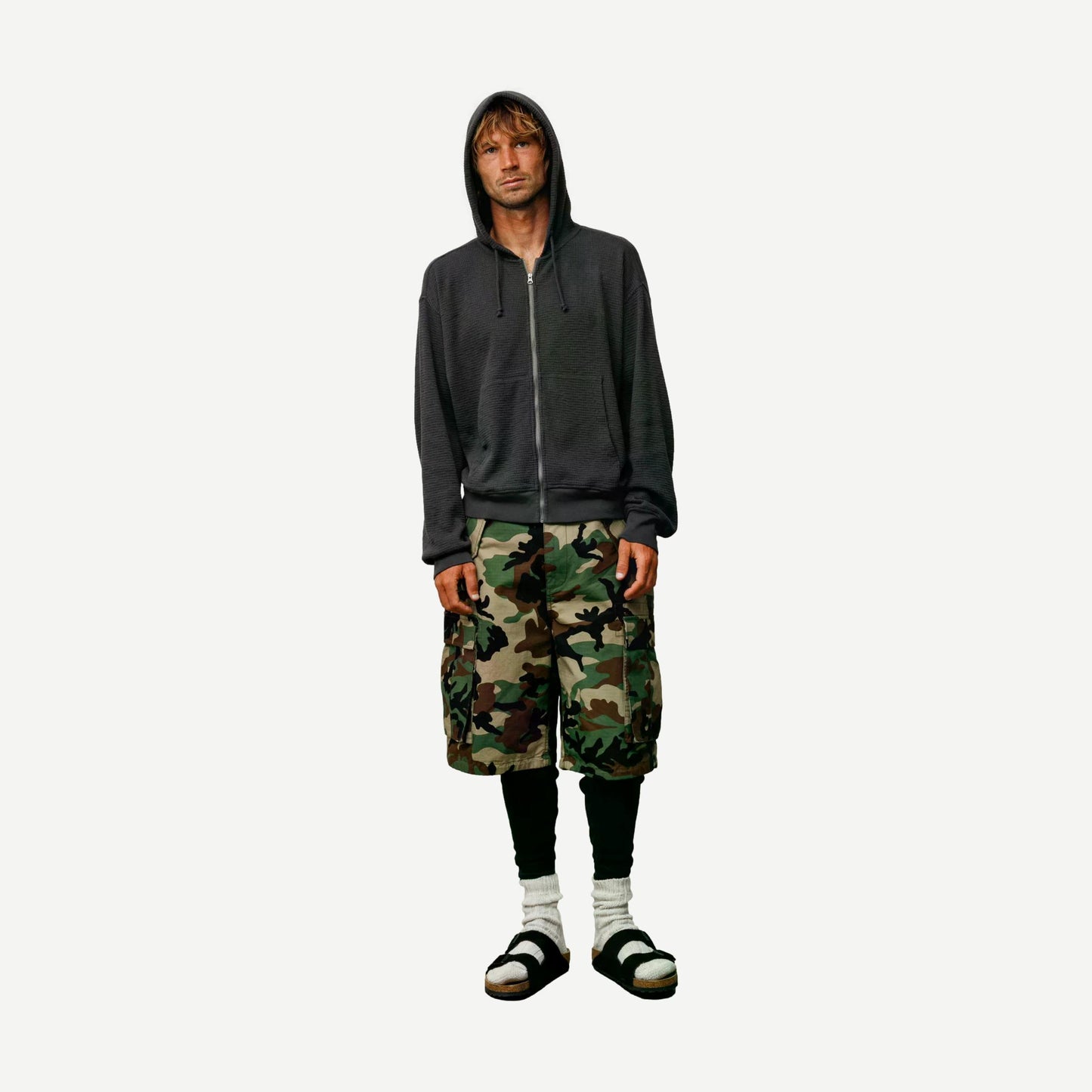 Lightweight Thermal Hoodie - Faded Black
