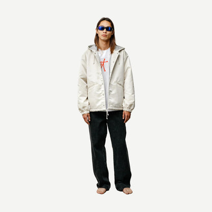 Hooded Coaches Jacket - Bone
