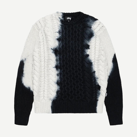 Tie Dyed Fisherman Sweater - Black - Galvanic.co