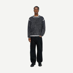 Faded Cotton Knit Crew - Black - Galvanic.co