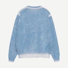 Faded Cotton Knit Crew - Blue - Galvanic.co