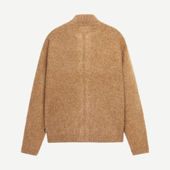 Brushed Mock Full Zip Sweater - Camel - Galvanic.co