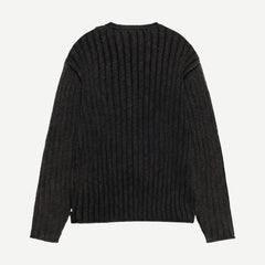 Cotton Slub Rib Crew - Black - Galvanic.co