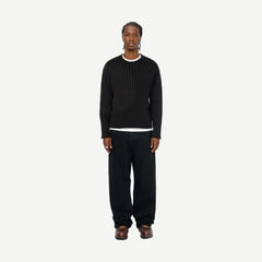 Cotton Slub Rib Crew - Black - Galvanic.co