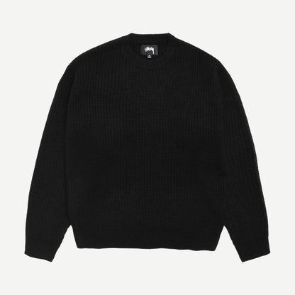 Waffle Cashmere Sweater - Black - Galvanic.co