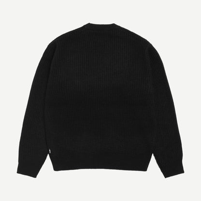 Waffle Cashmere Sweater - Black - Galvanic.co
