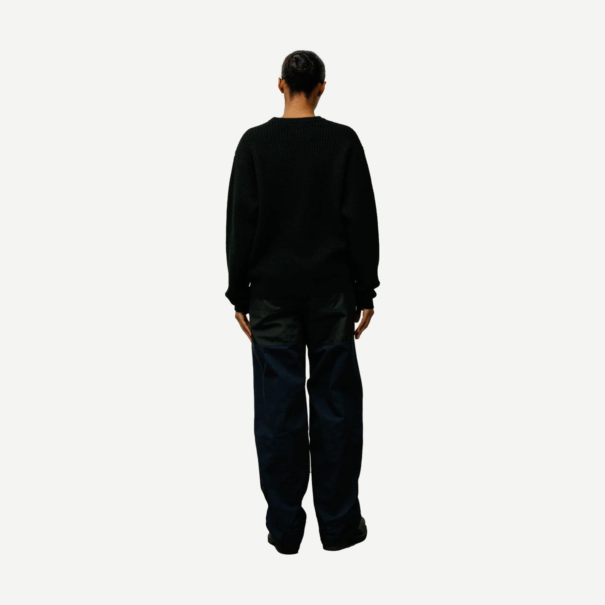 Waffle Cashmere Sweater - Black - Galvanic.co