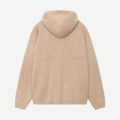 Zip Up Hooded Sweater - Camel - Galvanic.co