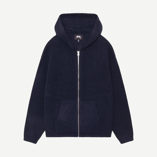 Zip Up Hooded Sweater - Navy - Galvanic.co
